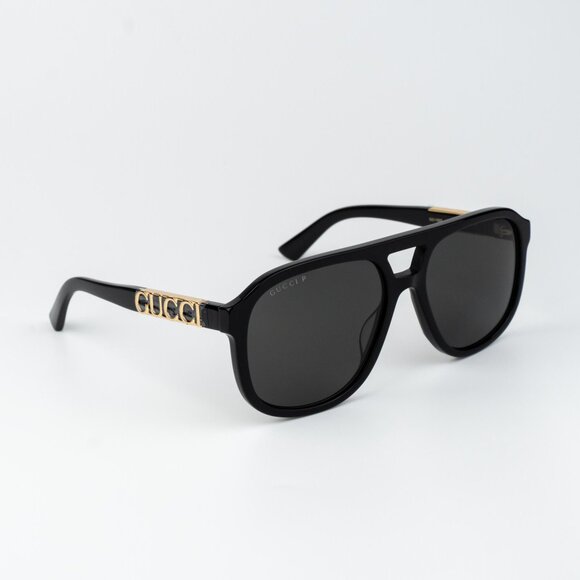 Gucci Women Sunglasses Black Grey Polarized Pilot GG1188S 001 BRAND NEW main image 7